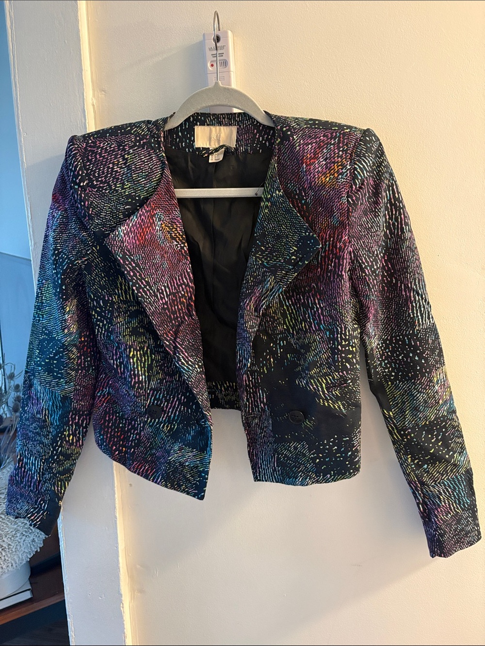H&M Cropped Multicolor Patterned Blazer